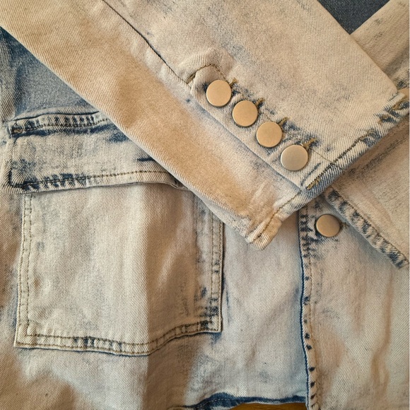 Giovanco Ombre Bleached Denim Blazer Size XL - Picture 4 of 9